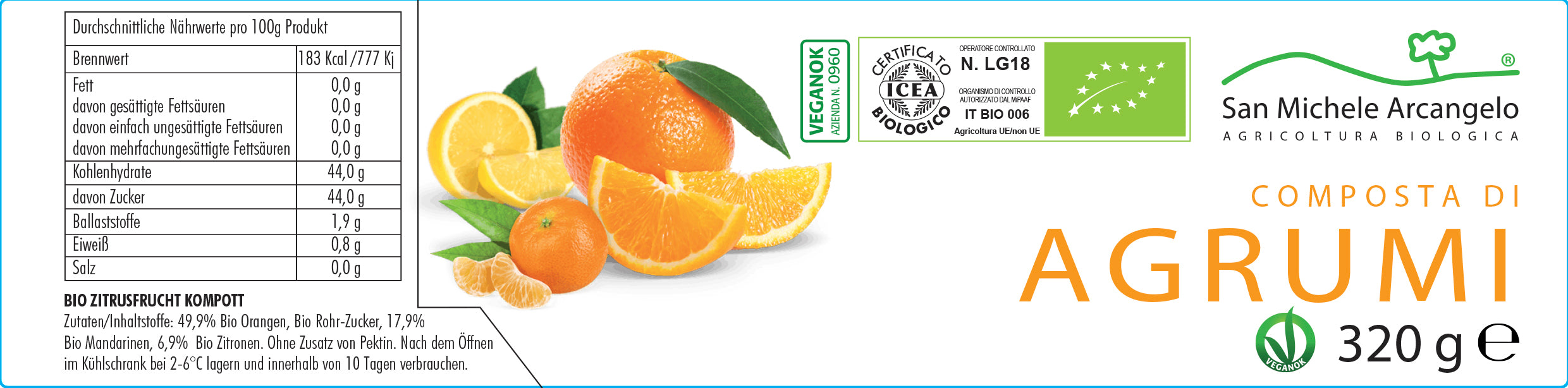 Bio-Zitrusfrüchte Kompott/Konfitüre